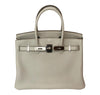 Hermes Birkin 30 Gris Perle Togo Palladium pristine front open