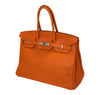 Hermes Birkin 35 Orange Togo Palladium excellent side