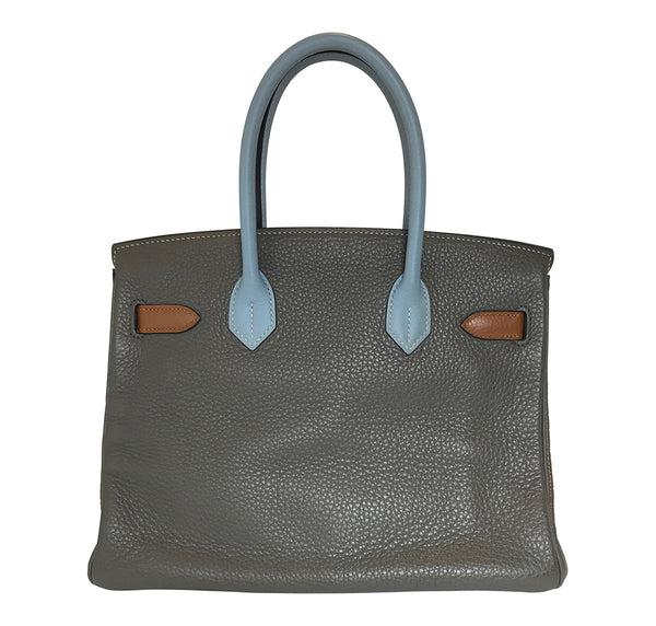 Hermes Birkin 30 Arlequin clemence excellent palladium back