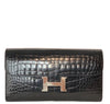 Hermes Constance Long Wallet Alligator Noir Clutch excellent front