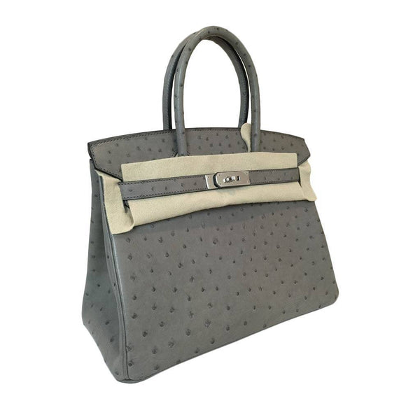 hermes birkin 30 gris tourterelle used side