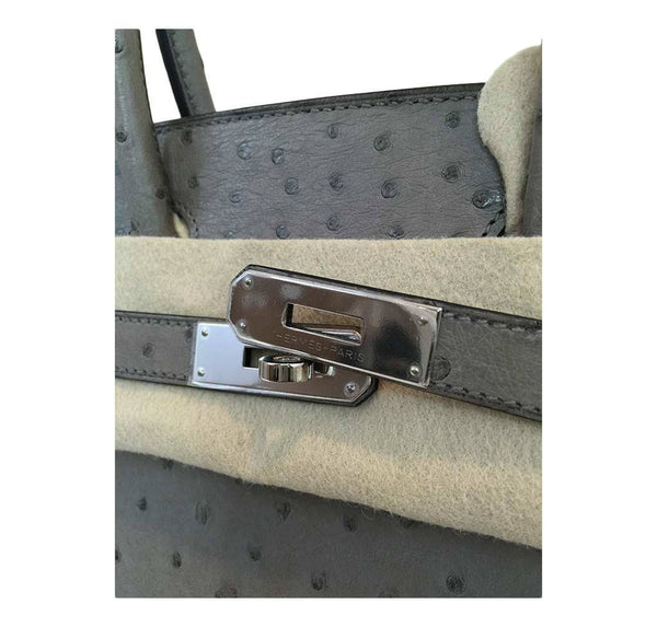 hermes birkin 30 gris tourterelle used engraving