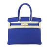 hermes birkin 30 blue electrique new front