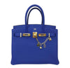 hermes birkin 30 blue electrique new front open