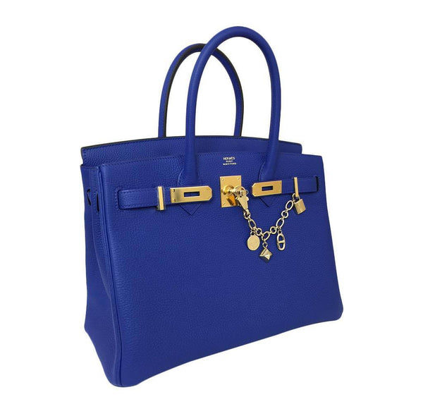 hermes birkin 30 blue electrique new side