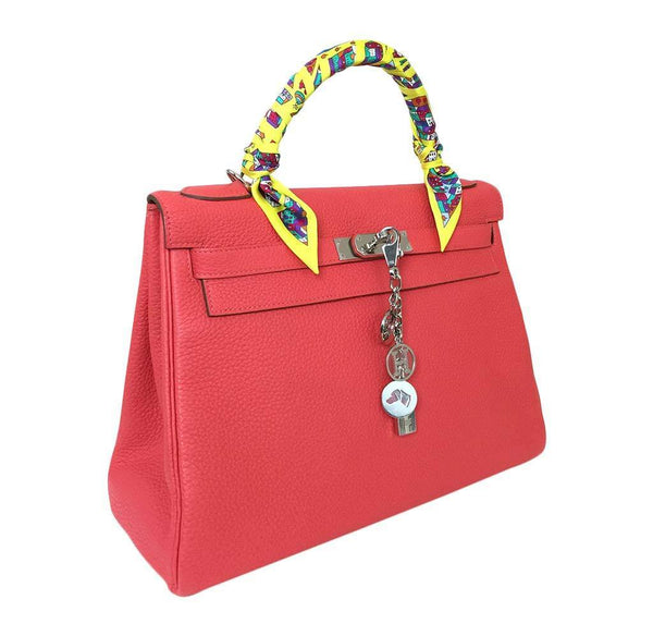 hermes kelly 32 rouge pivoine used side