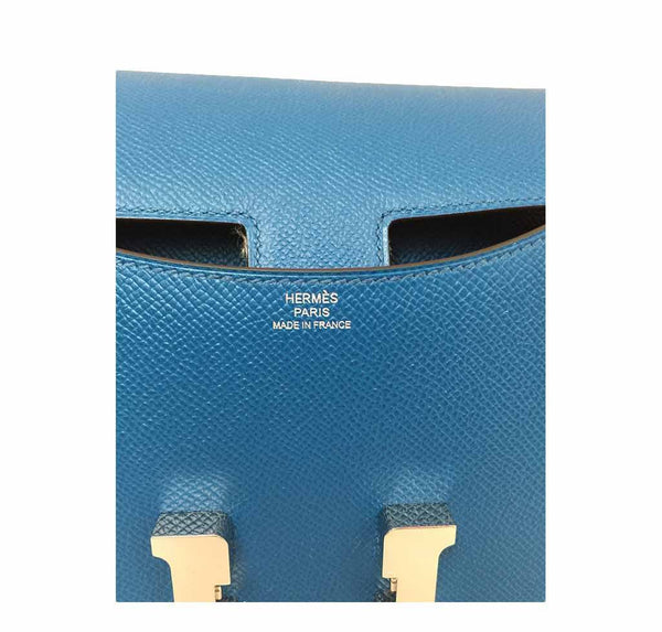 hermes constance 18 blue izmir new embossing