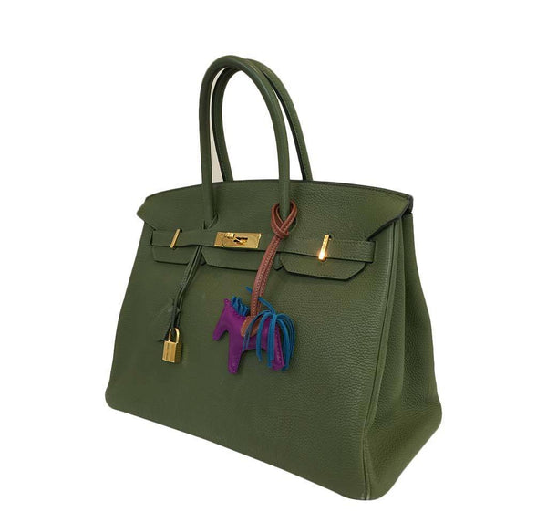 hermes birkin 35 army green used side