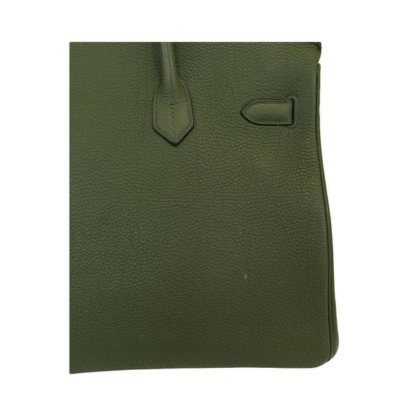 hermes birkin 35 army green used detail