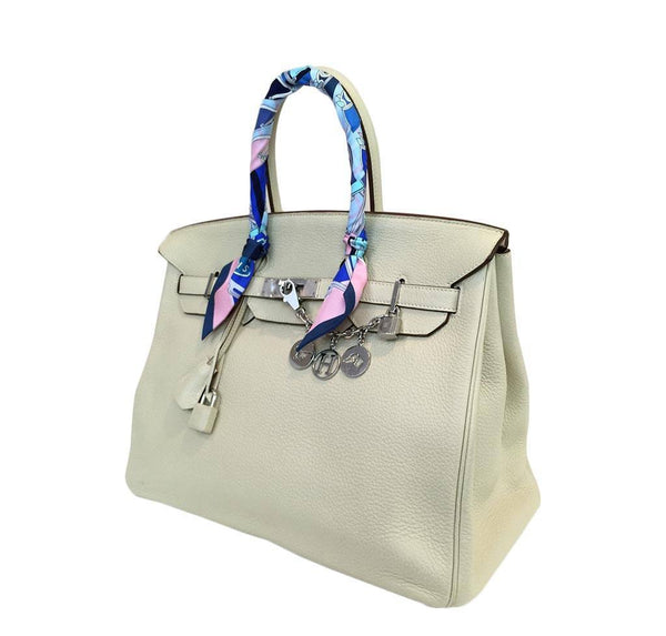 hermes birkin 35 cream used side