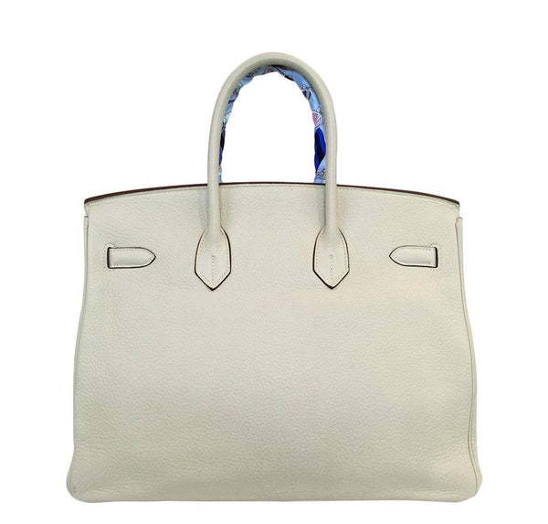 hermes birkin 35 cream used back