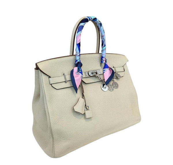 hermes birkin 35 cream used side