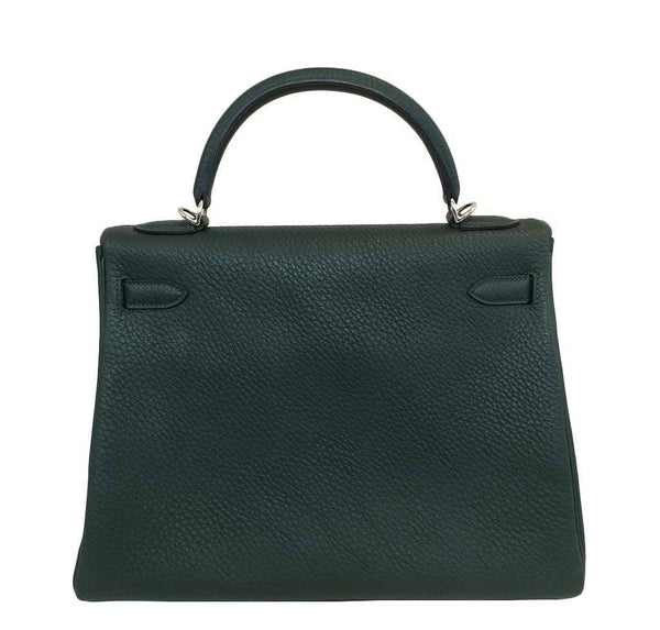 hermes kelly 32 green new back