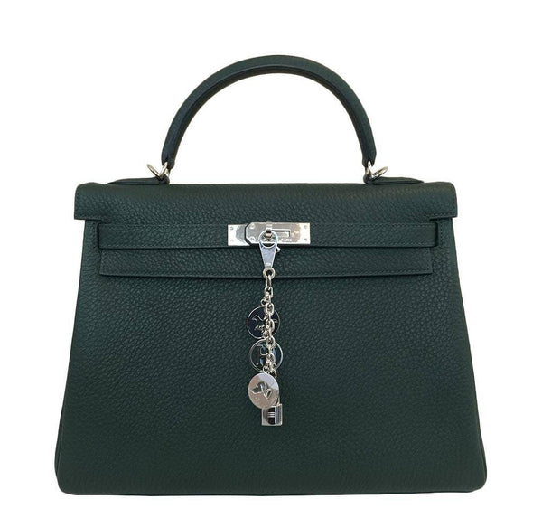 Hermes Kelly 32 Green Bag PHW