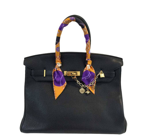 Hermes Birkin 35 Black Clemence Bag 