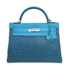 Hermes Kelly 32 Blue Green Bag