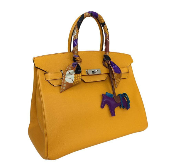 hermes birkin 35 jaune d'or used side