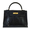 Hermes Kelly 32 Black Crocodile Bag 