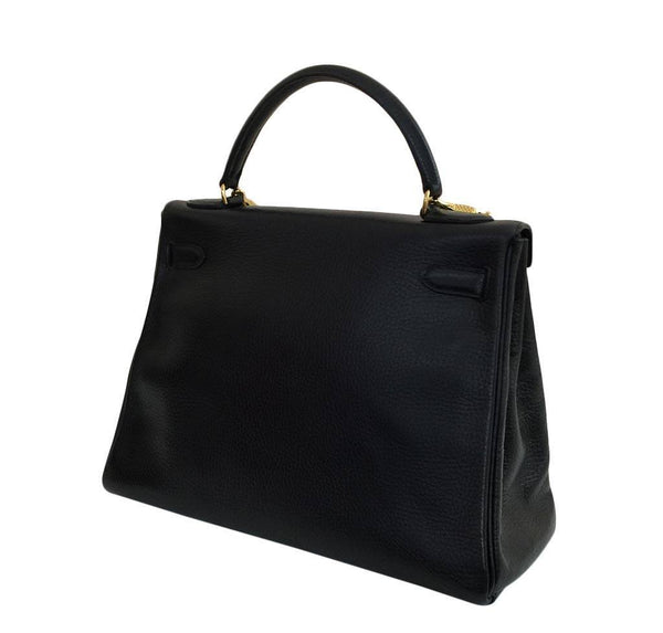 hermes kelly 32 black used back side