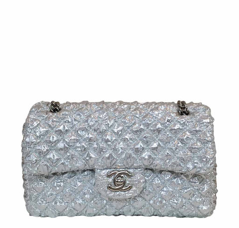 Chanel Double Flap Small Silver