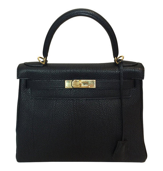 Hermès Kelly 28 Black Togo Bag GHW