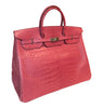 Hermes Birkin 40 Fuchsia Alligator Bag PHW pristine side