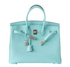 Hermes Birkin 35 Blue Atoll new front open