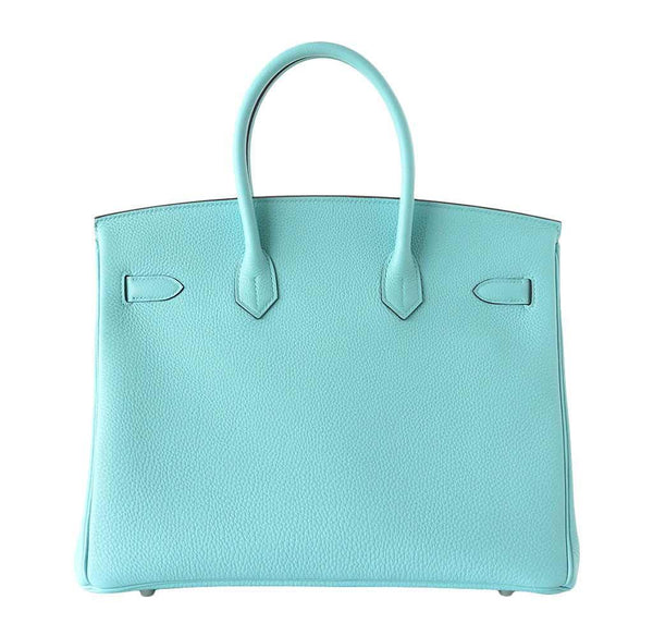 Hermes Birkin 35 Blue Atoll new back