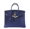 Hermes Birkin 35 Bleu Iris Ostrich new front