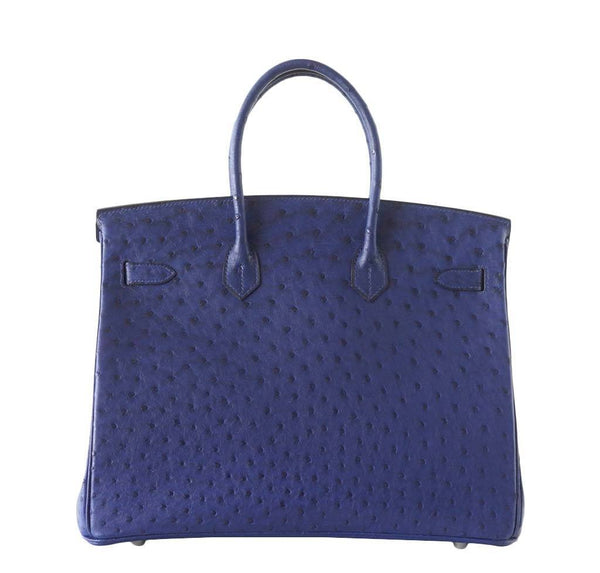 Hermes Birkin 35 Bleu Iris Ostrich new back