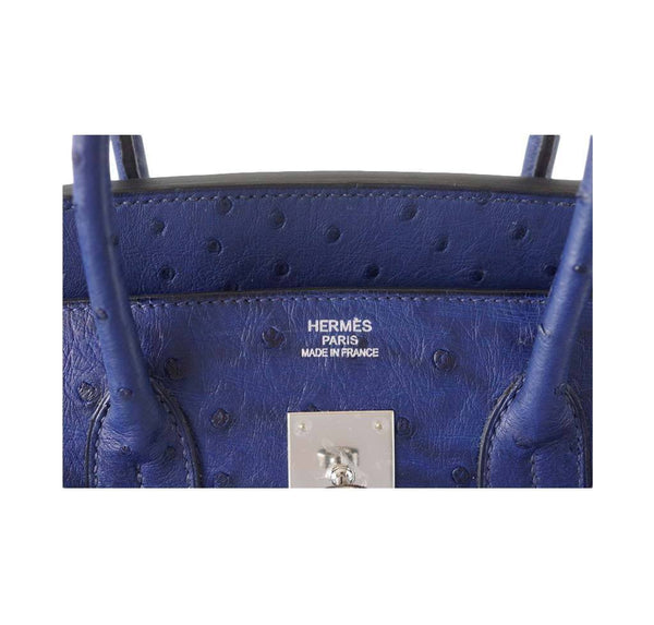 Hermes Birkin 35 Bleu Iris Ostrich new embossing