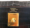 Hermes Kelly 32 Bleu Marine Porosus Crocodile gold excellent embossing