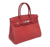 Hermes Birkin 30 Ostrich Bougainvillea Palladium very good side right