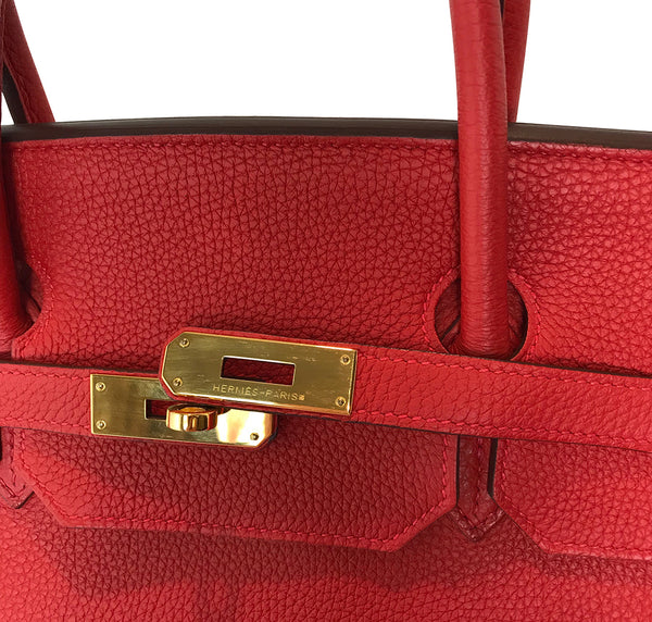 Hermes Birkin 40 Geranium Togo Pristine gold clasp