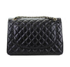 chanel maxi double flap shoulder bag black used back