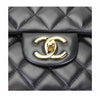 chanel maxi double flap shoulder bag black used detail