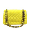 chanel double flap jumbo yellow used back