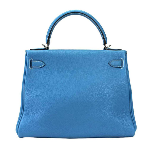 hermes kelly 28 blue jean used back