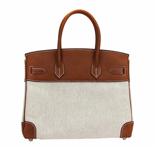 hermes birkin 30 toile natural used back