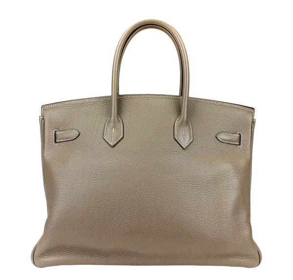 hermes birkin 35 etoupe taupe used back