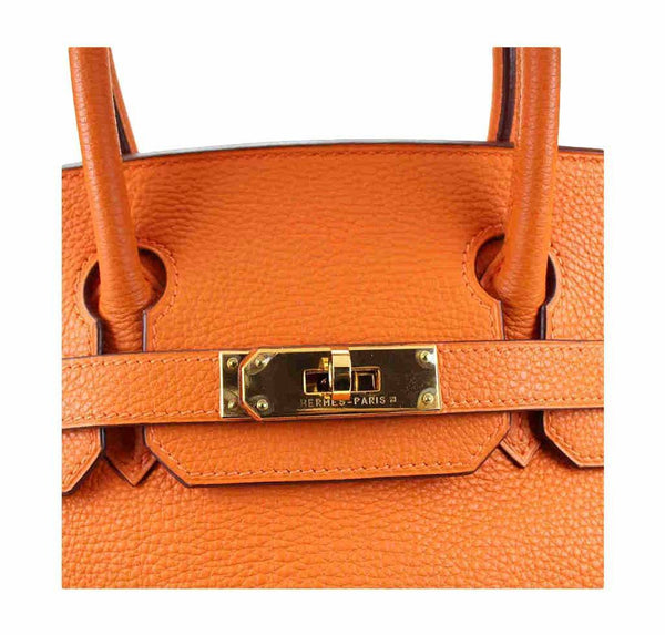 hermes birkin 30 orange used engraving