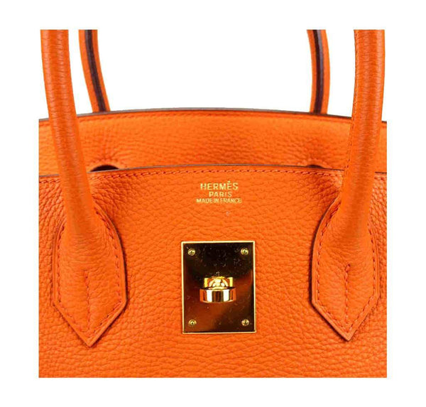 hermes birkin 30 orange used embossing