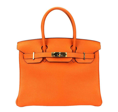 Hermes Birkin 30 Orange Bag Togo