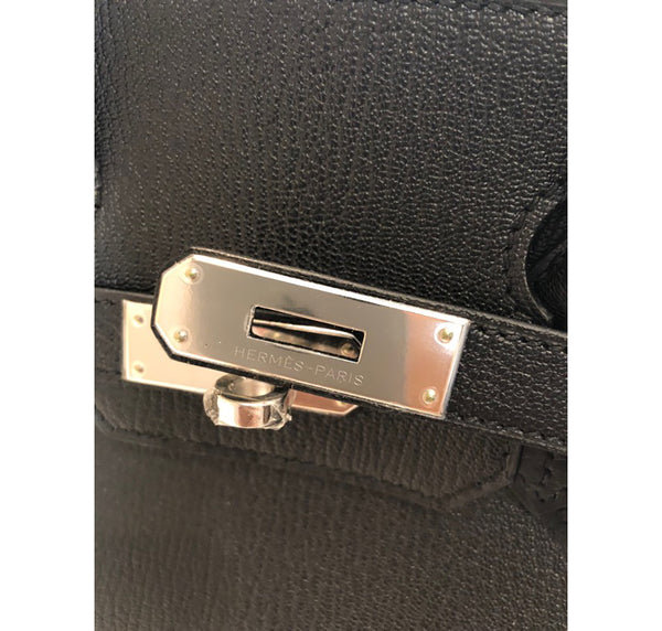 Hermes Birkin Special Order Bag 30 Noir Gris Chevre Palladium Pristine Clasp