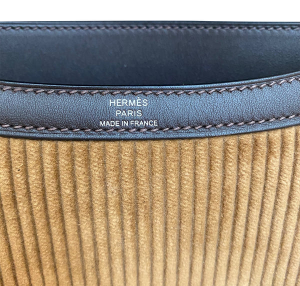 Hermès Constance 24 Velours Cotele Swift Ebene Tabac Camel Limited Edition Pristine Embossing