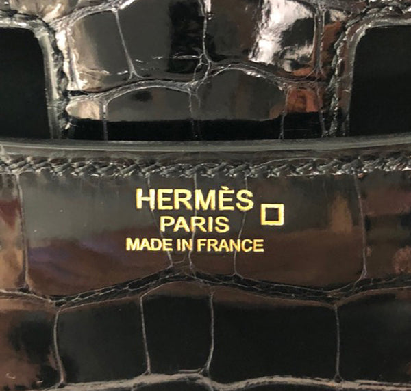 Hermes Constance 24 Alligator Noir rose gold pristine embossing