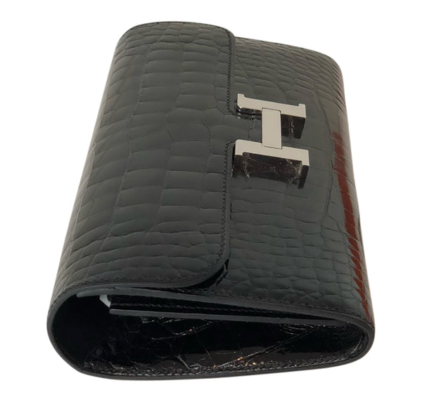 Hermes Constance Long Wallet Alligator Noir Clutch excellent side