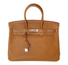 Hermes Birkin 35 Bag Gold Togo Palladium very good front