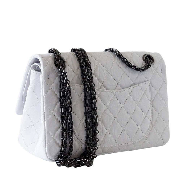 Chanel 225 bag chalk white small used back