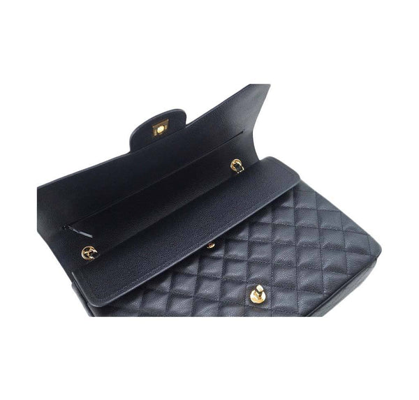 Chanel Bag Maxi Black Caviar Leather New open